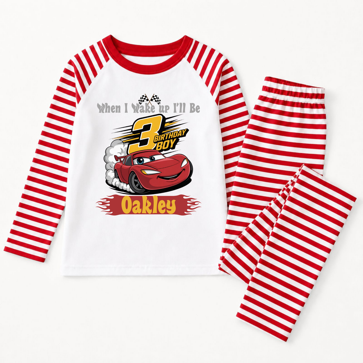 Personalised When I Wake Up, I'll Be Hot Wheels Birthday Pyjamas.