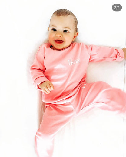 Luxury Organic Cotton Baby Loungewear Set in Pink