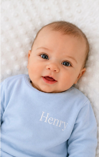 Luxury Organic Cotton Baby Loungewear Set in Sky Blue