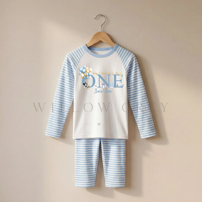 Personalised When I Wake Up, I'll Be One Micky Birthday Pyjamas
