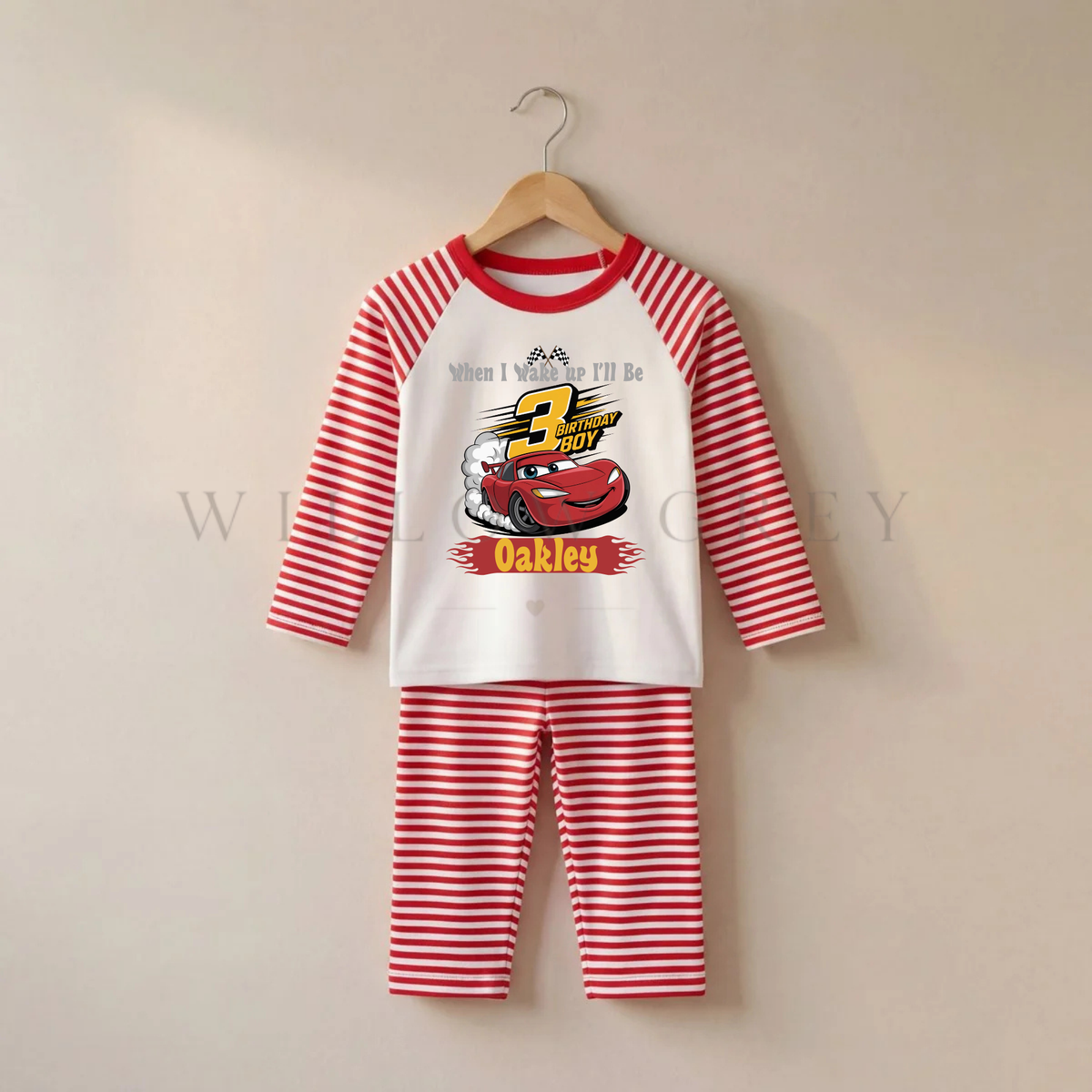 Personalised When I Wake Up, I'll Be Hot Wheels Birthday Pyjamas.