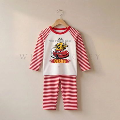 Personalised When I Wake Up, I'll Be Hot Wheels Birthday Pyjamas.