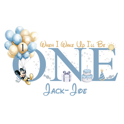 Personalised When I Wake Up, I'll Be One Micky Birthday Pyjamas