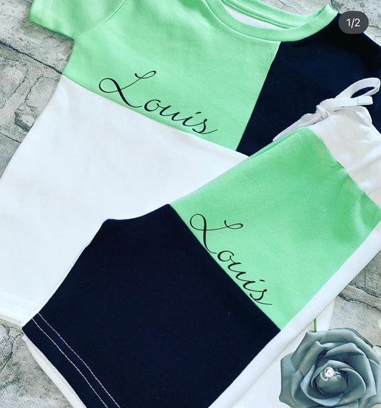 Unisex Panel T-Shirt & Short Set
