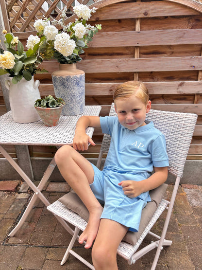 Boy's Zip up Polo & Short Set