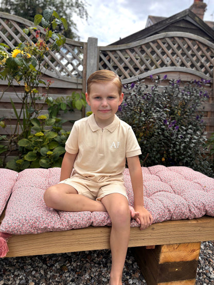 Boy's Zip up Polo & Short Set